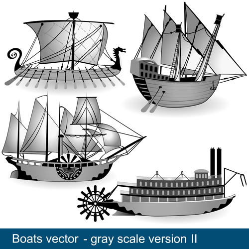 Vector Sailing vessels set 01 vessels sailing   