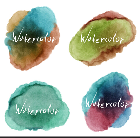 Grunge watercolor blots vector material 01 watercolor material grunge blots   