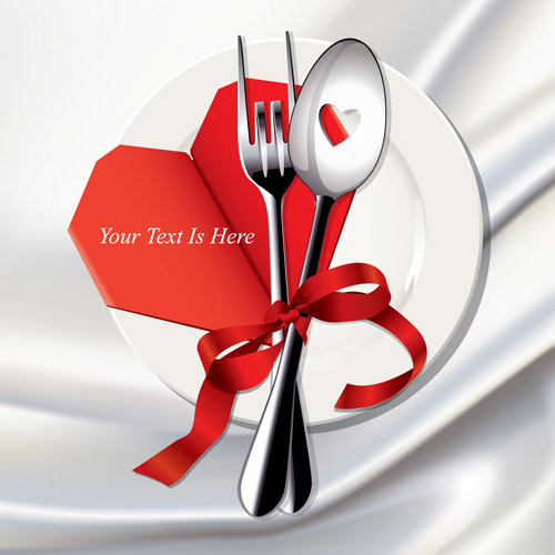 Realistic plates and cutlery vector set 06 realistic plates cutlery   
