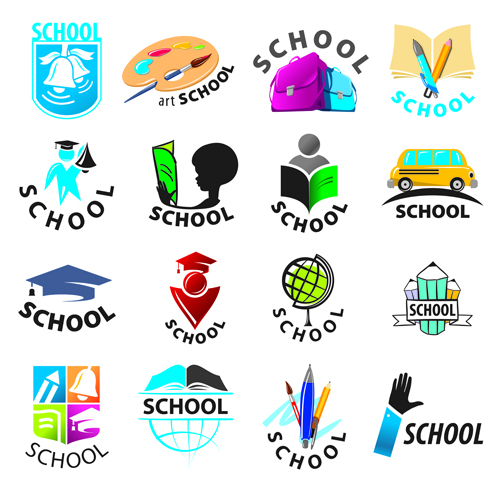 Logos school vectors material vectors school logos   