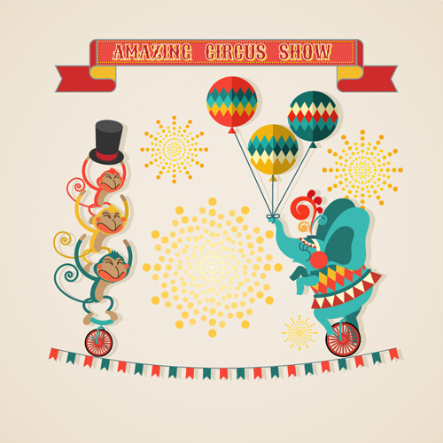 Amazing circus show vector illustration 02 show Circus amazing   