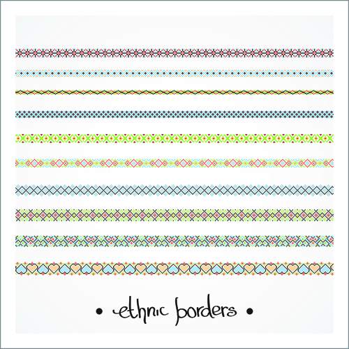 Elegant ethnic seamless borders 03 vector seamless elegant borders border   