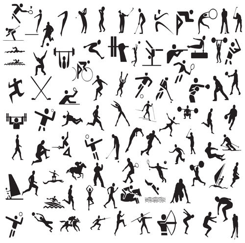 Different Olympic sports People Silhouettes vector 01 sports Sport silhouettes silhouette people olympic different   