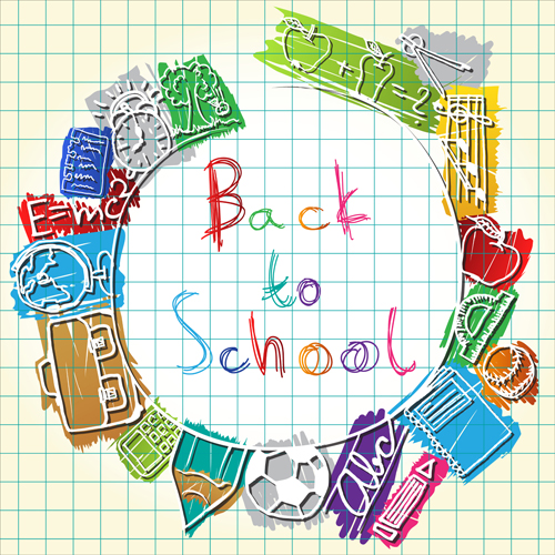 Colored pencil hand drawn school elements vector 03 school pencil hand drawn elements colored   