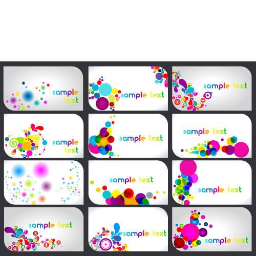 Abstract Colorful set of business cards elements vector 01 elements element cards card business card business abstract   
