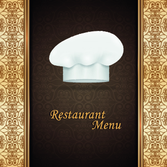 Chef hat and restaurant menu cover design vector 01 restaurant menu cover chef   