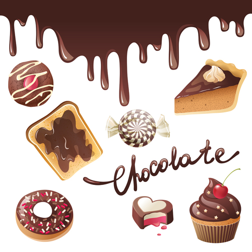 Chocolate sweet and candies vector illustration 03 sweet illustration chocolate candies   