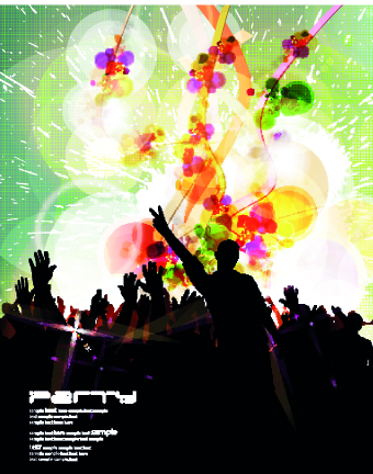 Music party poster vector illustration 04 vector illustration poster music   