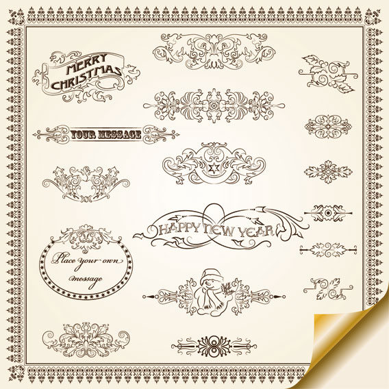 Vintage Decorative pattern Borders elements vector 02 vintage elements element decorative pattern borders   