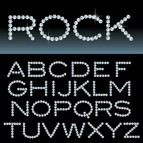 Ornate diamond alphabet font vector 04 ornate font diamond alphabet   