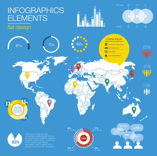 World map with infographics creative vector 03 world map infographics creative   