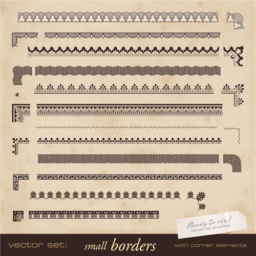 Vintage borders with corner elements vectors 04 vintage elements borders   