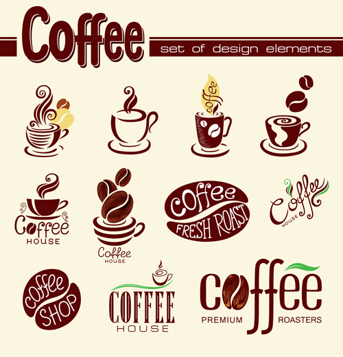 Coffee logo design elements vector logo elements element coffee   