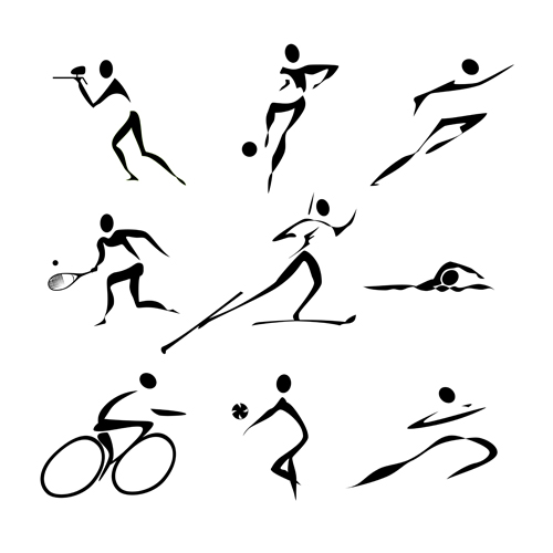Different Olympic sports People Silhouettes vector 05 sports Sport silhouettes silhouette people olympic different   