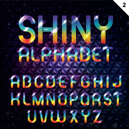 Set of Colorful Alphabet and numbers design vector 04 numbers number colorful alphabet   