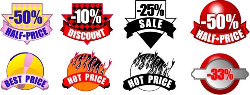 Price discount labels vectors material price labels discount   