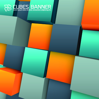 Colored Cubes background vector 05 cubes cube colored background vector background   