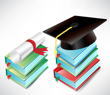 Elements of Graduation cap and diploma design vector material 03 material graduation elements element diploma cap   