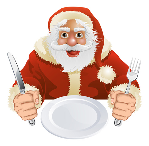 Cartoon santa knife and fork vector 06 santa knife fork cartoon   