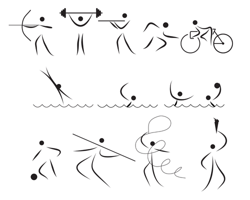 Different Olympic sports People Silhouettes vector 03 sports Sport silhouettes silhouette people olympic different   