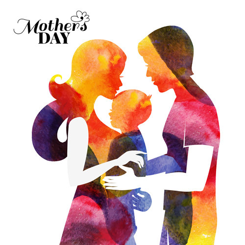 Creative mothers day art background vector 05 Mother's day background   