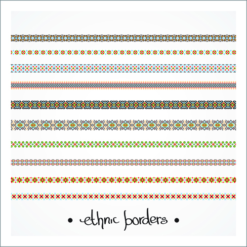 Elegant ethnic seamless borders 02 vector seamless elegant borders   