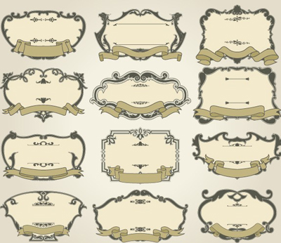 Set of Vintage frameworks elements vector 01 vintage frameworks elements element   