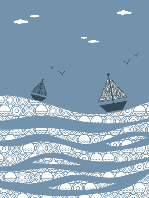 Sailing on the sea elements vector sea sailing elements element   