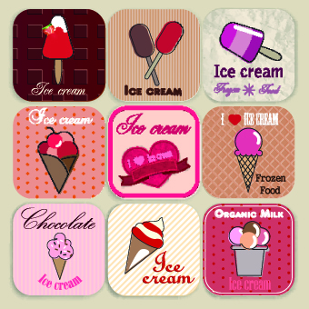Ice cream Labels design vector 04 labels label ice cream ice cream   