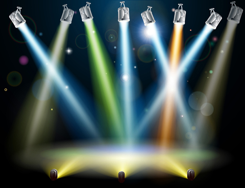 Stage with spotlight effect design vector material 02 stage spotlight material effect   