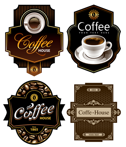 Creative Coffee labels elements vector labels label elements element creative coffee   