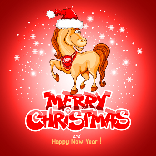 Horses 2014 Christmas vector 02 horses horse christmas 2014   