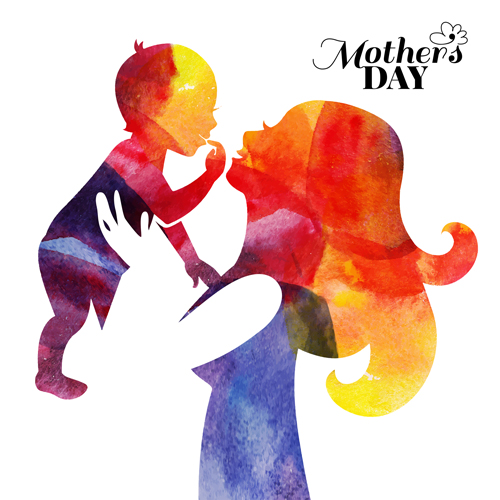 Creative mothers day art background vector 04 Mother's day background   