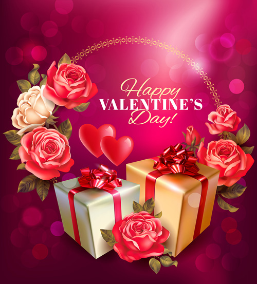 Romantic valentine day gift cards vector 05 Valentine romantic gift day cards   