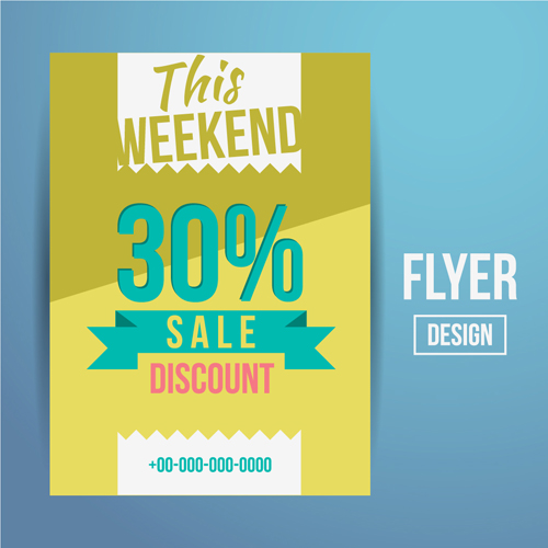 Modern big sale vector flyer material 11 modern material flyer big sale   