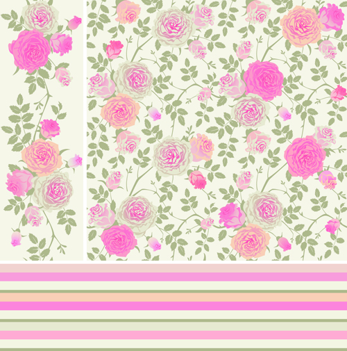 Pink rose pattern background vector material 02 vector material rose pattern rose pink pattern background pattern material background vector background   