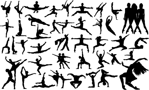 Ballet creative silhouettes vector material silhouettes silhouette material creative ballet   
