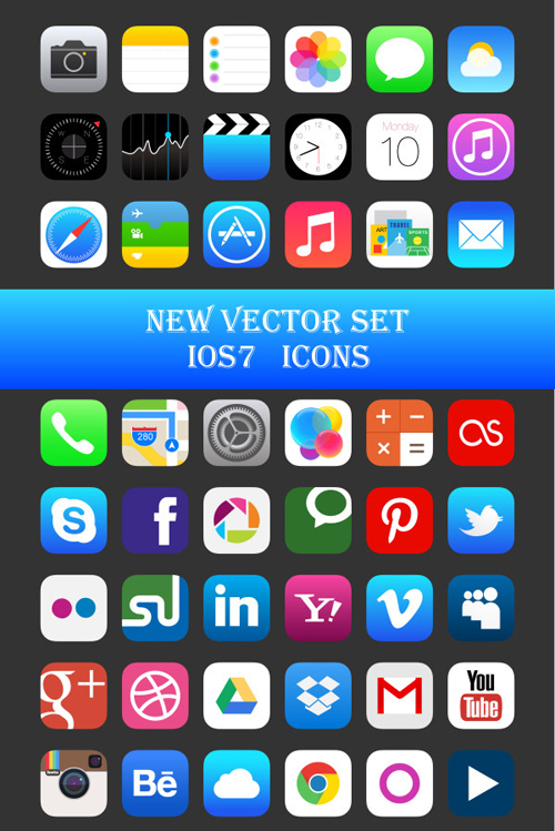 Original design IOS7 media icons vector original media ios icons icon   