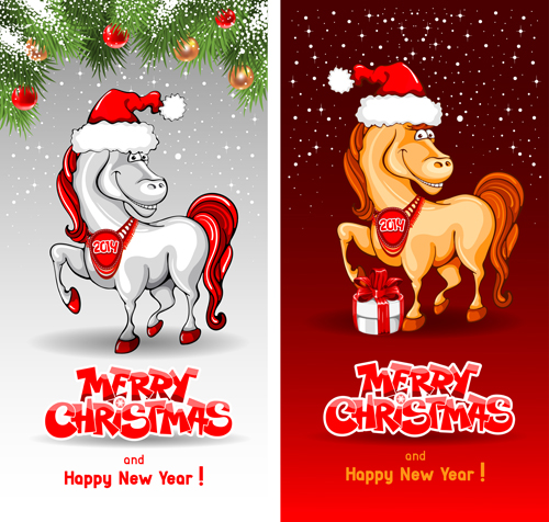Horses 2014 Christmas vector 03 horses horse christmas 2014   