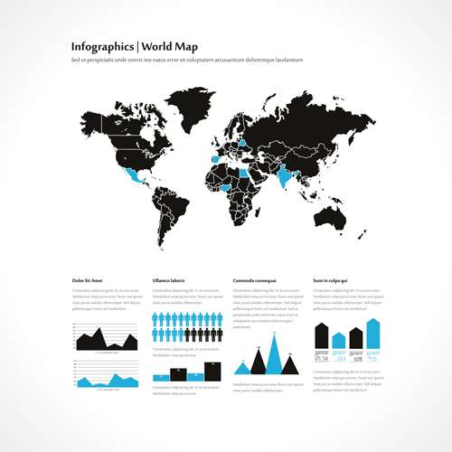 World map with infographics creative vector 02 world map infographics creative   