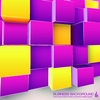 Colored Cubes background vector 03 colored background vector background   