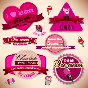 Ice cream Labels design vector 03 labels label ice cream ice cream   