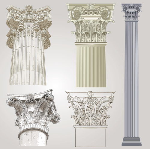 Vintage columns design elements vector 01 vintage element design elements design   