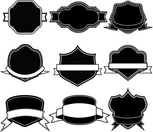 Ribbon with labels blank template vector 08 template ribbon labels blank   