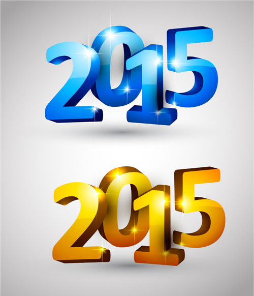 3D 2015 New Year text vector 01 new year 2015   