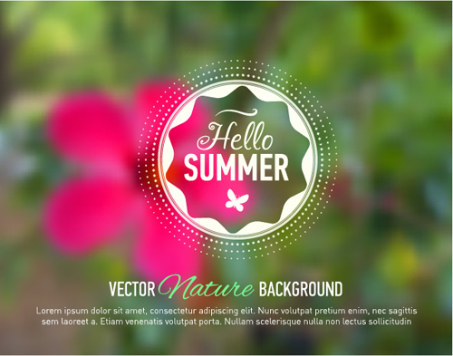 Summer flower with blurred background vector 02 summer flower blurred background   