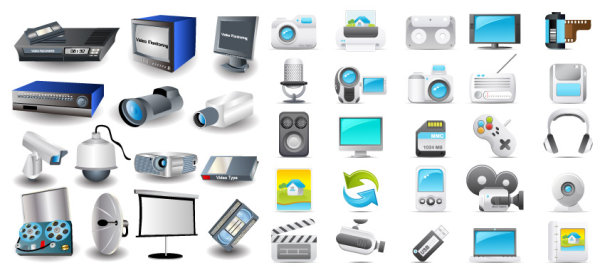 Digital video and audio icon vector video icon digital audio and   