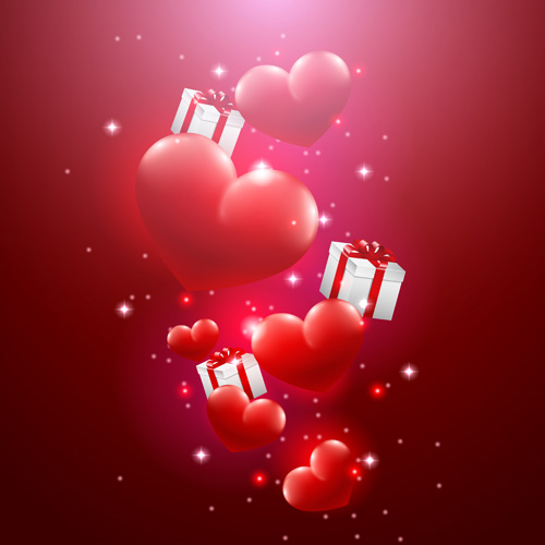 Valentine day red heart backgrounds art vector 02 Valentine red heart day backgrounds   