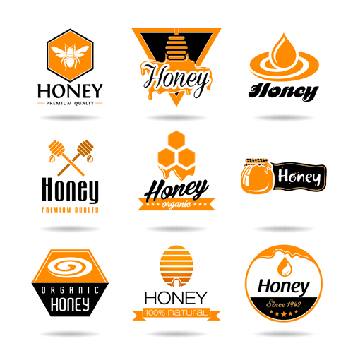 Creative honey logos desing vector 02 logos honey creative   