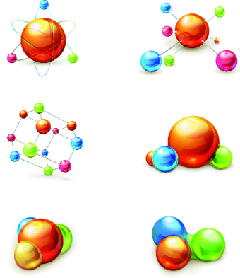 Set of Molecule design vector 04 vector molecule   